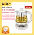Bear YSH-A08U6 Periuk Kesihatan Elektrik 0.8L Kaca Borosilikat Tinggi - Warna Kelabu Muda