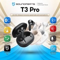 SoundPEATS T3 Pro - In-ear Wireless Earbuds Hitam 12mm Driver, ANC, IPX4, Bluetooth 5.4