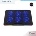 COOLCOLD F5 RGB Laptop Cooler 6-fan Laptop Cooling Pad Hitam