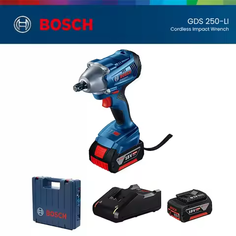 Máy vặn bu lông động lực dùng pin Bosch GDS 250-LI, 18V Li-ion, 2.5kg, M10-M18