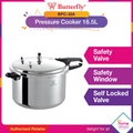 Butterfly BPC32A Periuk Tekanan 16.5L - Stovetop, Kapasiti Besar untuk Keluarga Besar