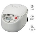 Nồi cơm điện tử Tiger JBA-A18W 1.8 lít - Trắng, Dung tích lớn, Công nghệ 3D