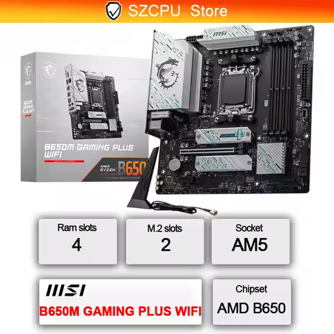 MSI B650M GAMING PLUS WIFI Motherboard mATX AMD AM5 DDR5 Wi-Fi 6E