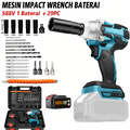 JLD 1090V Cordless Impact Wrench - Alat Buka Baut Mobil dengan Torsi Tinggi dan 2 Baterai Lithium-Ion