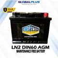 Otopower DIN60 Bateri Kereta - 60Ah, 540A, Jenis Maintenance-Free