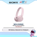 Sony WH-CH520 Headphone Berdaya Taip Over-Ear, Bluetooth 5.2, Bateri 50 Jam - Biru, Krem, Putih, Hitam