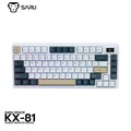 SARU COLOR TFT KX-81 คีย์บอร์ดเกมมิ่ง LED จอสี TFT พร้อมสวิตช์ TTC RED และ Cherry Profile Keycaps