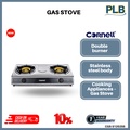 Cornell CGS-S1202SS Dapur Gas Stainless Steel 370x710mm, 2 Burner LPG