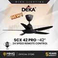 Kipas Siling deka SCX 42 PRO - 5 Blade Matte Black / White, 14+12 Speed Remote Control