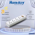 Huntkey SZM404 Surge Protector 2m - 4 Soket Universal Putih