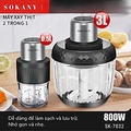 Máy xay thịt Sokany SK-06008 dung tích 3L, công suất 800W, lưỡi dao thép không gỉ