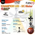 Kipas Siling fanzó Champion Baby - 38 Inci, 5 Blade, Matt Black / White / Walnut