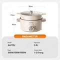 Alltou Panci Listrik Multifungsi 3L/5L Putih