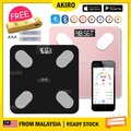 Akiro Bluetooth Digital Body Fat Smart Scale - Timbangan Badan Pintar Hitam 28cm x 28cm