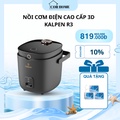 Nồi cơm điện Kalpen R3 - Dung tích 1L, màu Đen, công nghệ ủ nhiệt 3D