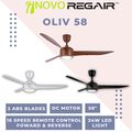 inovo Oliv Kipas Siling 58 Inci 3 Blade Dengan Remote Control dan 3 LED Light