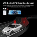 Cargoos M1 Pro Dashcam Spion 2 Kamera 4K+1080P Layar IPS 9.66 Inci WiFi GPS