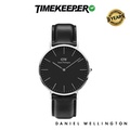 Daniel Wellington Classic Sheffield 40mm Jam Tangan Lelaki - Stainless Steel & Kulit Itali Hitam