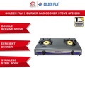Golden Fuji 2 Burner Gas Cooker Stove GF2020B - Stainless Steel & Enamel, Portable Gasing Stove