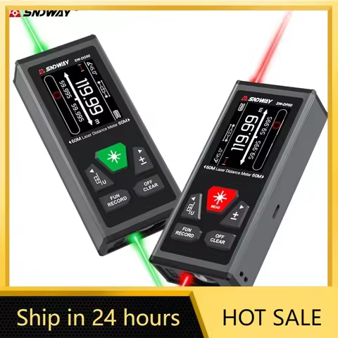 Máy Đo Khoảng Cách Laser SNDWAY SW-M60, Phạm Vi 60m, Chính Xác ±1.5mm, IP54, Pin AAA