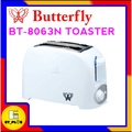 Butterfly BT8063 Toaster 2 Slice - Putih, 7 Tetapan Suhu, Penghapus Remahan