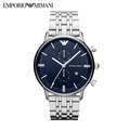 Emporio Armani AR1648 Jam Tangan Chronograph Pria Dengan Dial Biru Gelap dan Bahan Stainless Steel