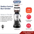 Penggiling Kopi Elektrik DeLonghi KG 521 M - Metal, 350 g Hopper Capacity, 18 Grind Settings
