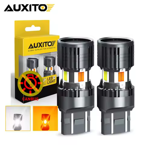 AUXITO 7440 Bóng đèn LED T20 Vàng hổ phách, Dài 7440 Series, Nhôm & Nhựa, Cắm trực tiếp