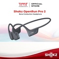 Shokz OpenRun Pro 2 - Headphone Olahraga Terbuka, Hitam dan Beige, Bluetooth 5.1, IP55, 8 Jam Baterai