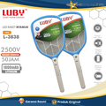 Raket Nyamuk LUBY L-3838 - Perangkap Nyamuk Listrik Baterai Lithium dengan Charger