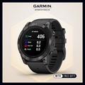 Garmin epix Gen 2 - Jam Tangan Digital AMOLED 1.3 inci, Bateri 16 Hari, Hitam Titanium/Slate Steel, Silikon
