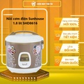 Nồi cơm điện Sunhouse SHD8616 1.8L, Vàng nâu - Dung lượng lớn, nấu cơm ngon