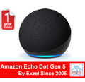 ลำโพงอัจฉริยะ Amazon Echo Dot 5th Gen สีน้ำเงิน/ขาว/ดำ ทรงกลม ใช้งานผ่านเสียง Alexa