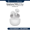 Haylou X1 PLUS True Wireless Earbuds 12mm Driver, ANC Noise Cancellation, Bluetooth 5.4, Hingga 24 Jam Playback, IPX4 Water Resistant (Putih, Dark Blue)