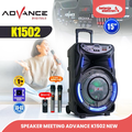 Speaker Portable Advance K1502 15 Inci dengan Bluetooth dan Mic Wireless