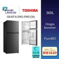 Toshiba GR-RT416WE-PMA(06) Peti Sejuk 2 Pintu Kapasiti 360L Warna Carbon Gray