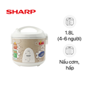 Nồi cơm điện Sharp KS-N191ETV 1.8 lít, màu Trắng Bông, dung lượng 1.5 kg, sản xuất tại Thái Lan