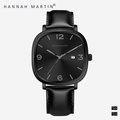 Hannah Martin 1411 Jam Tangan Unisex Kulit | Square Black-White | Anti Air