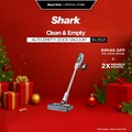Shark BU3521 Clean & Auto-Empty System Cordless Stick Vacuum - Putih, Kapasiti Debu 0.34L, Berat 5.1kg