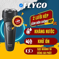 Máy Cạo Râu Flyco FS879VN 2 Lưỡi Kép, Chống Nước, Sạc Nhanh 1 Giờ, Màu Đen
