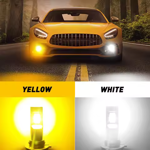 AUXITO H8 - Bóng đèn LED sương mù, 6000LM, màu vàng, IP65, cắm và chạy