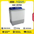 AQUA Mesin Cuci Twin Tub 20kg QW-2070D Kapasitas Besar Semi Otomatis