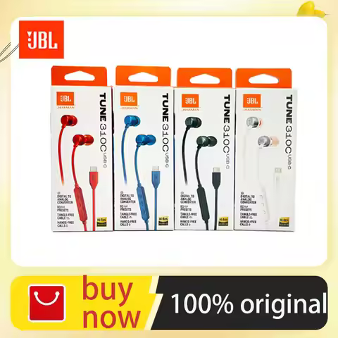 Tai nghe JBL Tune 310C USB-C, In-Ear Có Dây, Hi-Res, Micro, Đen/Trắng/Đỏ/Xanh
