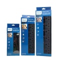 Philips 3-GANG Extension Cord - 250V, 13A, 3250W, 3 Outlet, 1.5m Kabel, Double Insulation, Safety Shutters