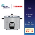 Toshiba RC-T28CEMY(GY) 2.8L Periuk Nasi Konvensional Non-Stick - Abu-Abu