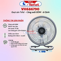 Quạt sàn Tefal Turbo Silence Plus VH686790 - Xám Cánh Trắng, 15.75 inches, 3 tốc độ, Đảo chiều