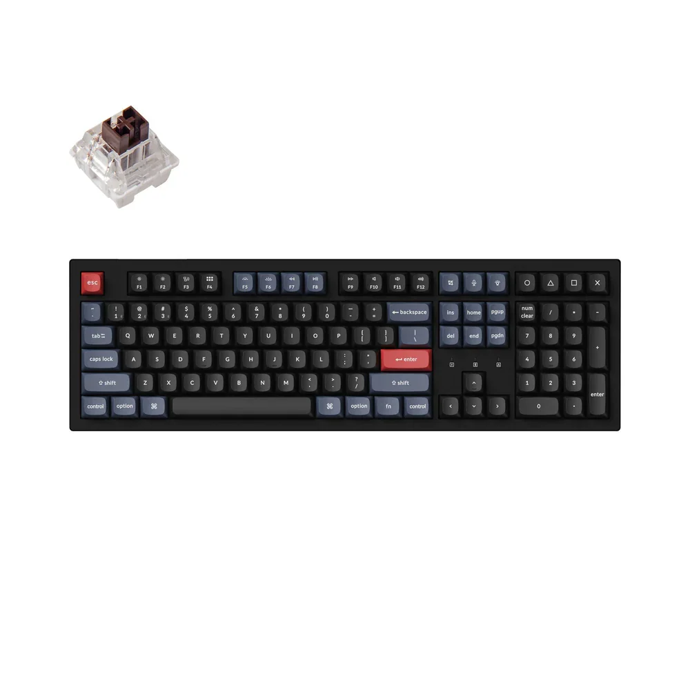 Keychron K10 Pro คีย์บอร์ดกลไกไร้สาย ขนาดเต็ม (100%) สีดำ/น้ำเงิน