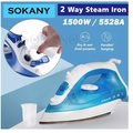 SOKANY 5528A 2-Way Steam Iron - Penyetrika Uap Berkuasa Tinggi dengan Pelapisan Keramik Berkualiti Tinggi (Purple dan Green)