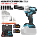 JLD 1090V Cordless Impact Wrench - Alat Buka Baut Mobil dengan Torsi Tinggi dan 2 Baterai Lithium-Ion