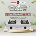 Bếp gas dương Rinnai RV-365(SW)N - Mặt inox, kiềng thép men, 2 đầu đốt đồng thau, màu bạc